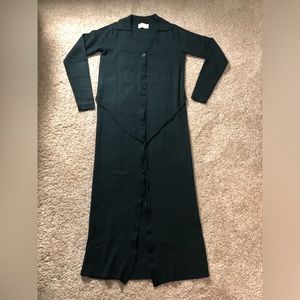 New ASOS DESIGN Maternity knitted midi dress with open collar and tie waist